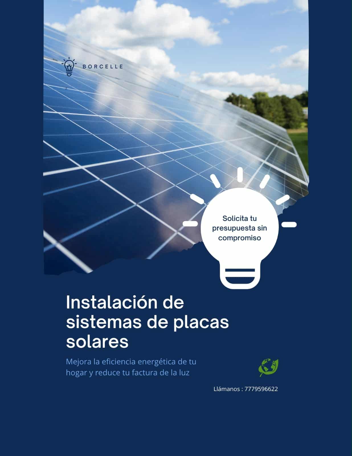 Publicidad con casa y paneles